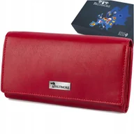 Portfele - Portfel skórzany damski RFiD skóra na karty klasyk duży czerwony Beltimore - miniaturka - grafika 1