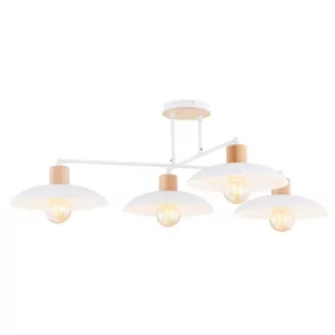 Kobe lampa sufitowa 4xE27 biała/jasne drewno 1319/4 - Lampy sufitowe - miniaturka - grafika 1