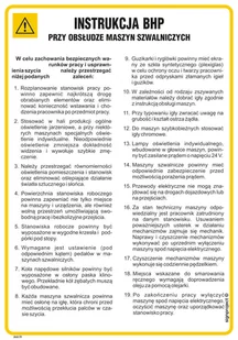 IAA19 INSTRUKCJA BHP PRZY OBSŁUDZE MASZYN SZWALNICZYCH, FN - FOLIA SAMOPRZYLEPNA; (245X350MM) - Instrukcje stanowiskowe BHP - miniaturka - grafika 1