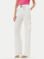 Spodnie damskie - Versace Jeans Couture Spodnie materiałowe 78HAA109 Biały Wide Leg - miniaturka - grafika 1