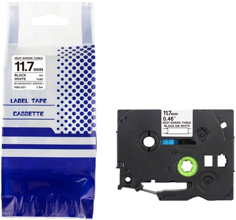 Rurka termo BROTHER HSe-231 12mm x 1,5m czarny na białym zamiennik