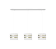 Lampy sufitowe - Żyrandol na lince HELEN 3xE27/60W/230V biały/złoty - miniaturka - grafika 1