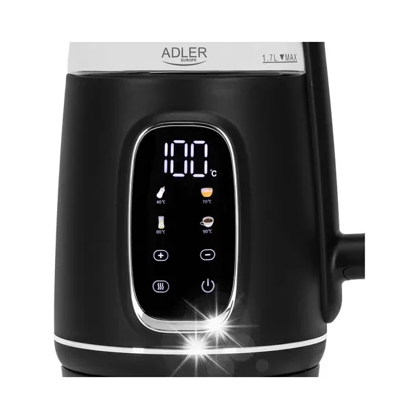 Czajnik elektryczny szklany LED 1,7L 2200W Regulacja temperatury Adler