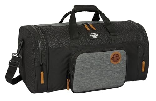BLACKFIT8 OLD SCHOOL - Torba sportowa dla dzieci, plecak, idealny dla dzieci w różnym wieku, wygodny i wszechstronny, jakość i wytrzymałość, 55 x 27 x 26 cm, Czarny/Szary, M, Casual