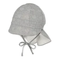 Czapki damskie - Sterntaler Dziewczęca czapka z daszkiem opaski do wiązania, ochrona karku i motyw serca, czapka, szara (jasnoszara 518), (rozmiar producenta: 43) - miniaturka - grafika 1