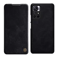 Etui i futerały do telefonów - Nillkin Qin Case etui do Xiaomi Poco M4 Pro 5G osłona na aparat kabura pokrowiec obudowa z klapką czarny - miniaturka - grafika 1