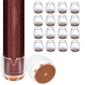 Krzesła - Nakładki Silikonowe Na Nogi Krzesła Mebli Z Filcem 16 Szt. Ochronne Nasadki 14-18 mm - miniaturka - grafika 1