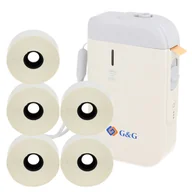 Drukarki kart i etykiet - Drukarka G&G GG-AT110HW + 5x taśma do G&G WT110 HW 15x50mm 150szt. biała/czarny Zamiennik - miniaturka - grafika 1