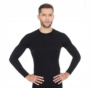 Koszulka Męska Brubeck Ls Active Wool black XL - Koszulki męskie - miniaturka - grafika 1