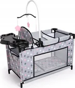 Akcesoria dla lalek - Bayer Bayer Łóżeczko dla lalki z akcesoriami szare 62607AA - miniaturka - grafika 1