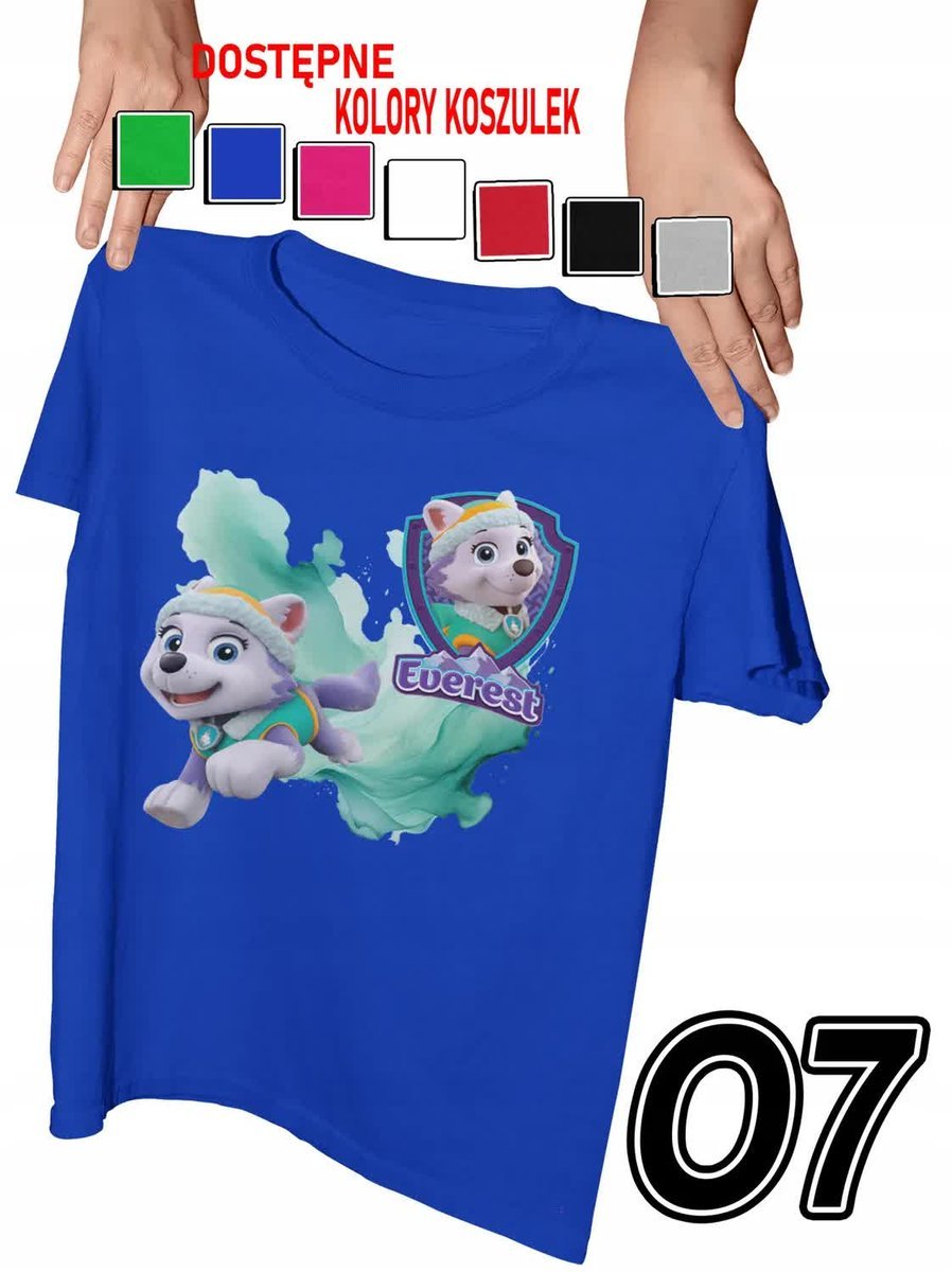 Koszulka Dziecięca Z Nadrukiem Psi Patrol Everest Pieski Różne - L 146-152