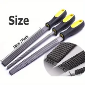 Inne - TEMU 3-częściowy zestaw pilników, okrągłe i płaskie zestawy pilników do obróbki drewna, metalu, skóry i plastiku, 3 style (stal) - miniaturka - grafika 1