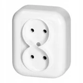 Gniazdka elektryczne - Gniazdo Elektryczne Ścienne Abex Biały - miniaturka - grafika 1