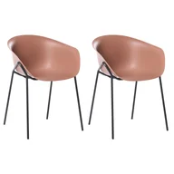 Fotele i krzesła ogrodowe - BELIANI Zestaw 2 krzeseł ogrodowych METEORA Materiał syntetyczny Brązowy - miniaturka - grafika 1