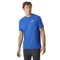 Koszulki męskie - Helly Hansen Męska koszulka z grafiką z recyklingu Skog - kobaltowy 2.0, XL - miniaturka - grafika 1