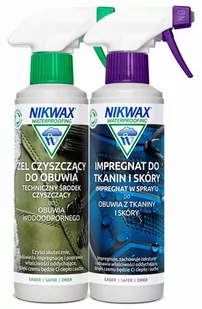 Zestaw do czyszczenia i impregnacji obuwia z tkanin i skóry Nikwax 2 x 300 ml - Akcesoria obuwnicze - miniaturka - grafika 1