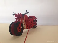 Kartki okolicznościowe i zaproszenia - GrandGift Karnet na każdą okazję 3D, Czerwony motor sportowy - miniaturka - grafika 1