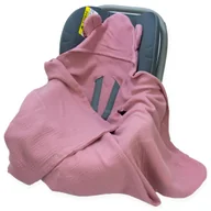 Otulacze - OTULACZ DO FOTELIKA NOSIDEŁKA MUŚLINOWY Z KAPTURKIEM KOCYK Kerstin - miniaturka - grafika 1