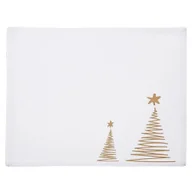 Obrusy i serwetki - Podkładka na stół bawełniana świąteczna biała CHOINKA 33,5x26 cm - miniaturka - grafika 1