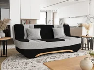 Sofy i kanapy - Sofa rozkładana LOANA – czarna / jasnoszara - miniaturka - grafika 1