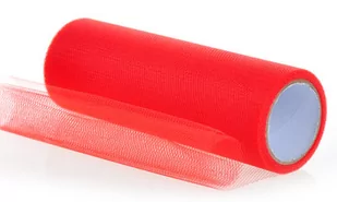Tiul gładki, czerwony, 0,15 x 9 m, 1 rol. - Dekoracje i nakrycia stołu na imprezę - miniaturka - grafika 1