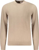 Swetry męskie - Hugo Boss Beżowy Bawełniany Sweter Męski - Xl - miniaturka - grafika 1