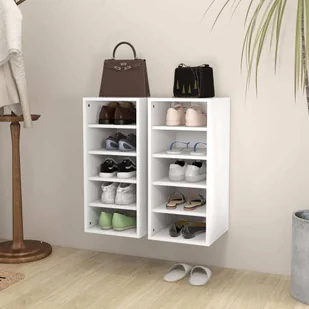 vidaXL Szafki na buty 2 szt. Biały 31,5x35x70 cm Materiał drewnopochodny - Naścienna szafka na buty - Naścienne szafki na buty - Szafka na buty - Szafki na buty - Szafki na buty - miniaturka - grafika 1