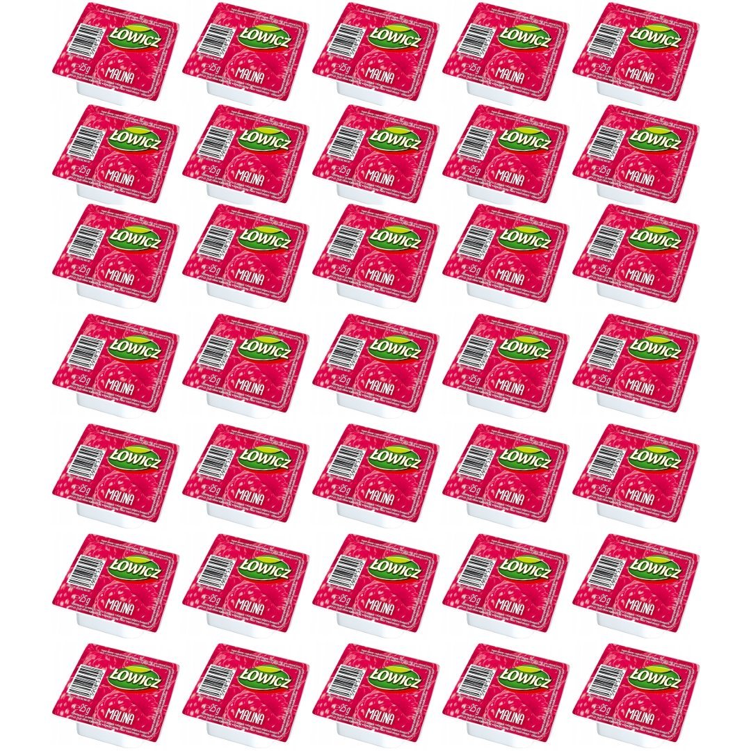 Dżemy malinowe Łowicz monoporcja 35 x 25g