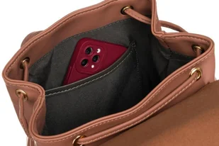 Miejski Plecak Damski Z Klapką Wykonany Ze Skóry Ekologicznej Lumarko! - Plecaki - miniaturka - grafika 6