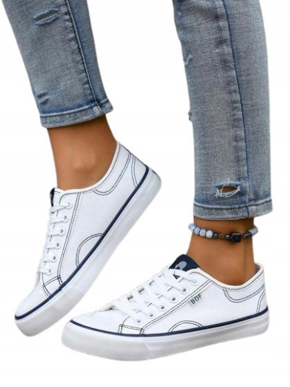 SHEIN BIAŁE TRAMPKI DAMSKIE NISKIE SZNUROWANE 39 11KC