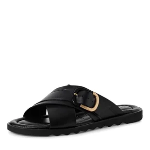 Tamaris Damskie kapcie 1-27101-44, czarne skóra, 37 EU, czarna skóra, 37 EU - Kapcie damskie - miniaturka - grafika 1