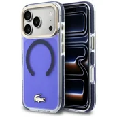 Etui i futerały do telefonów - Etui LACOSTE Shockproof Transparent Frosted Gold Logo MagSafe do Apple iPhone 17 Pro Marynarski granat - miniaturka - grafika 1