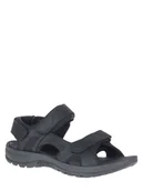 Sandały damskie - Merrell Skórzane sandały trekkingowe w kolorze czarnym - miniaturka - grafika 1