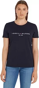 Tommy Hilfiger Damskie dziedzictwo Hilfiger C-Nk Reg koszulka S/S dzianinowe topy, pustynne niebo, 3XL - Tuleje zawieszenia - miniaturka - grafika 1
