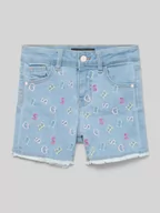 Spodnie i spodenki dla dziewczynek - Szorty jeansowe z wyhaftowanym logo - miniaturka - grafika 1