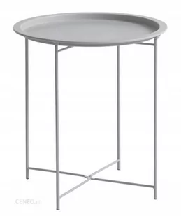 STOLIK OKRĄGŁY KAWOWY NOWOCZESNY METALOWY Z TACĄ - Ławy i stoliki kawowe - miniaturka - grafika 1