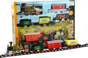 Kolejka elektryczna Train Set 4 wagony lokomotywa - Tory, garaże, parkingi - miniaturka - grafika 1