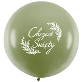 Balony i akcesoria - Balon zielony "Chrzest Święty" 45 cm 1 szt. - miniaturka - grafika 1