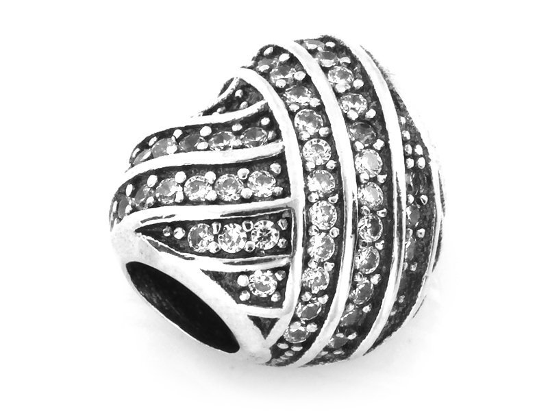 Srebrna zawieszka 925 beads serduszko z cyrkoniami