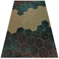 Dywany - Modny winylowy dywan Betonowe heksagony 100x150 cm - miniaturka - grafika 1