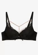 Biustonosze - Czarny Biustonosz Push Up z Łańcuszkiem Imitującym Naszyjnik Amarainna - miniaturka - grafika 1