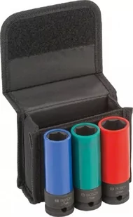 Bosch Zestaw wkładek do kluczy nasadowych 1/2"" 12.5 mm) 2608551102 zewnętrzny sześciokąt Długość netto 77 mm 3 szt - Klucze i nasadki - miniaturka - grafika 1