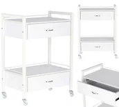 Meble fryzjerskie - Pomocnik fryzjerski wózek stolik na kółkach do farbowania 87017W do salonu kosmetycznego szafka z szufladą - miniaturka - grafika 1