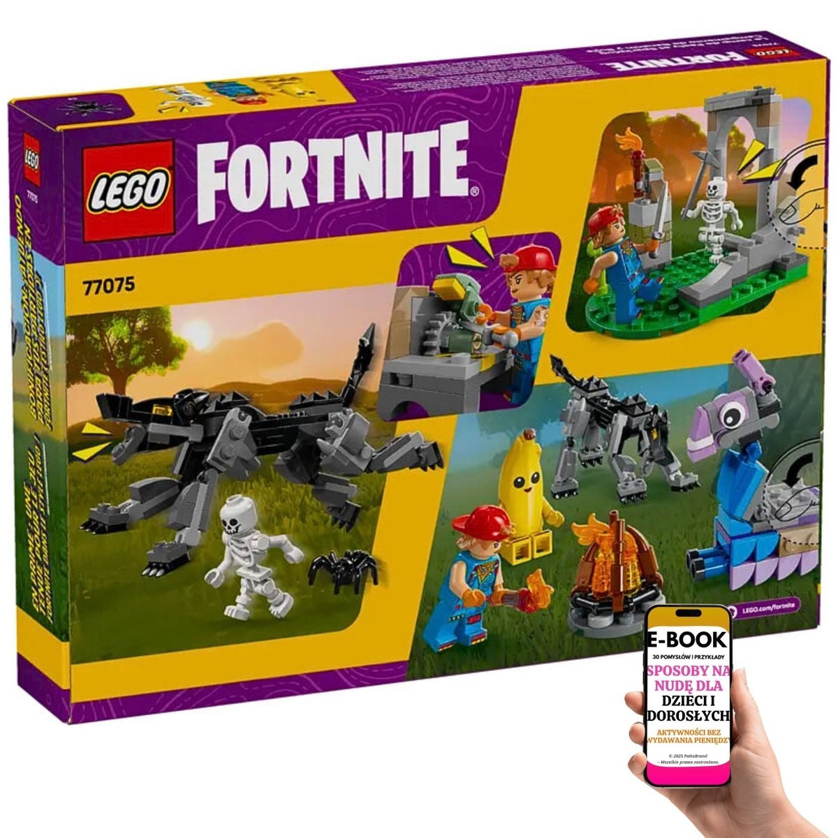 Zbuduj własny obóz z LEGO Fortnite (77075) – Ruiny + LAMA + Wilk z Ruchomymi Częściami Idealna Zabawka dla Gracza + EBOOK-3