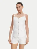 Koszulki i topy damskie - Guess Top W5GH0L WH5L2 Biały Regular Fit - miniaturka - grafika 1