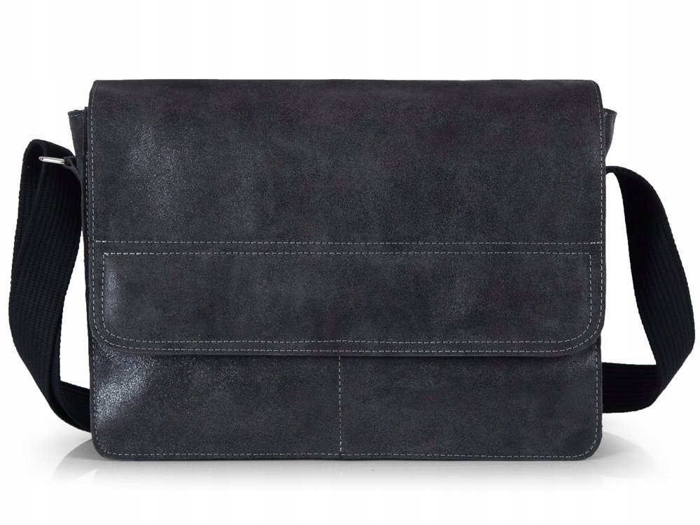 Polska Skórzana Torba Na Dokumenty Listonoszka Solome Blackrock Grafitowa