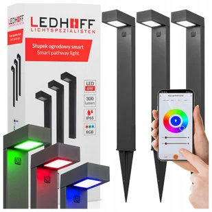 Lampy ogrodowe wbijane Słupki LED do ogrodu 3x SŁUPEK lampa aplikacja SMART - Lampy ogrodowe - miniaturka - grafika 1