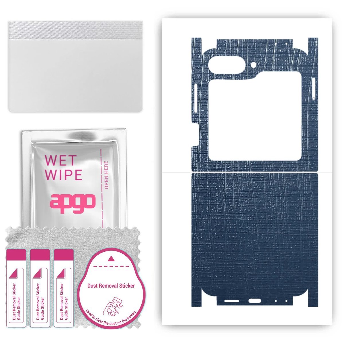 Folia naklejka skórka strukturalna na TYŁ+BOKI do Samsung Galaxy Z Flip 6 - Tkanina Granatowa - apgo SKINS