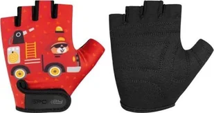 Spokey Rękawice rowerowe dziecięce S czerwone 941126 - Rękawiczki rowerowe - miniaturka - grafika 1