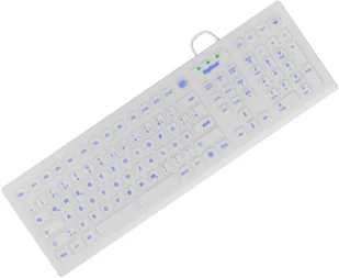 KeySonic KSK-8031INEL klawiatura USB QWERTZ Niemiecki Biały 60798 - Klawiatury - miniaturka - grafika 1